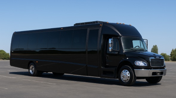 Exterior of Charter Bus Company Buffalo Grove's 28 Passenger Mini bus in Buffalo Grove