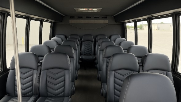 Interior of Charter Bus Company Buffalo Grove's 28 Passenger Mini bus in Buffalo Grove