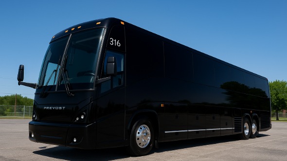Exterior of Charter Bus Company Buffalo Grove's 50 Passenger Charter Bus in Buffalo Grove