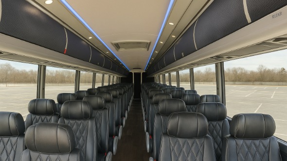 Interior of Charter Bus Company Buffalo Grove's 55 Passenger Charter Bus in Buffalo Grove