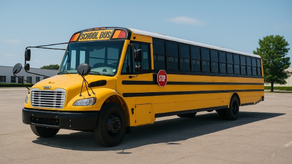 Exterior of Charter Bus Company Buffalo Grove's School Bus in Buffalo Grove